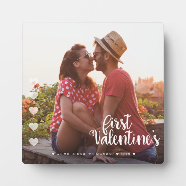 Plaque Photo Premier Saint-Valentin en tant que photo de couple (Devant)