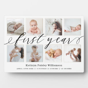 Plaque Photo Première année de naissance de bébé Statistiques e