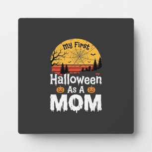 Plaque Photo Première conception de maman Halloween vintage cou