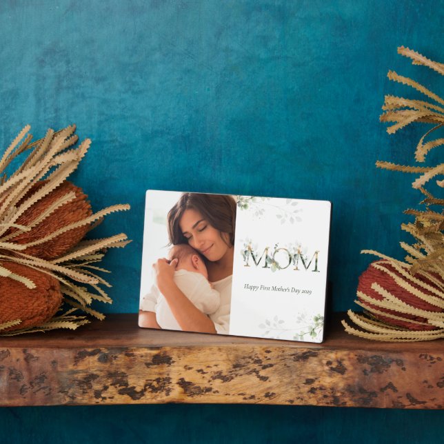 Plaque Photo Première Fête des mères Lettres botaniques Photo (Côté)