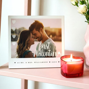 Plaque Photo Premiers St-Valentin en tant que M. & Mme Minimal 