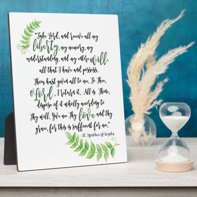 Plaque Photo Prenez Seigneur (Côté)