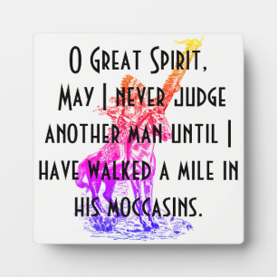 Plaque Photo Prière amérindienne "O Great Spirit"