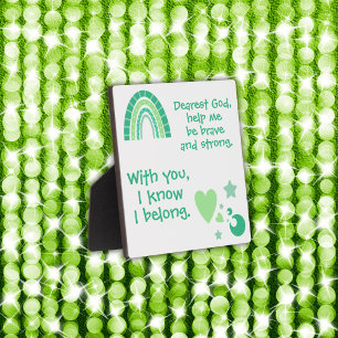 Plaque Photo Prière chrétienne pour les enfants Vert  