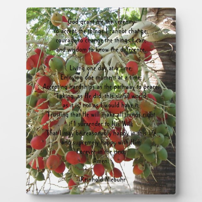 Plaque Photo Prière de sérénité (Devant)