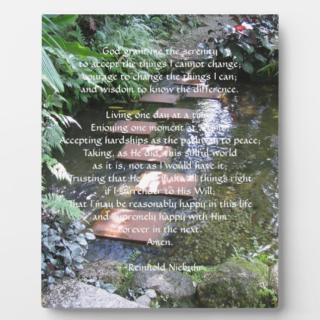 Plaque Photo Prière de sérénité (Devant)