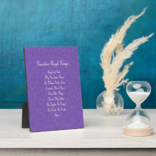 Plaque Photo Prière du Guardian Angel violet