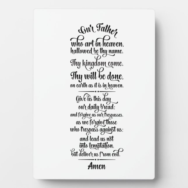 Plaque Photo Prière du Seigneur (Devant)