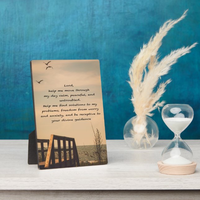 Plaque Photo Prière Serenity Peace Guidance Sunny Seascape (Côté)