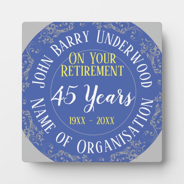 Plaque Photo Prime de retraite et d'ancienneté (Devant)