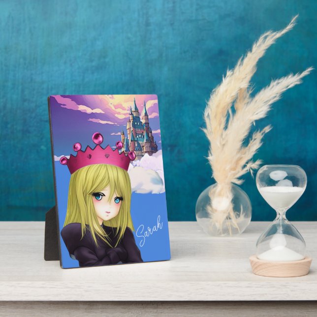 Plaque Photo Princesse Anime avec Château Flottant  (Côté)