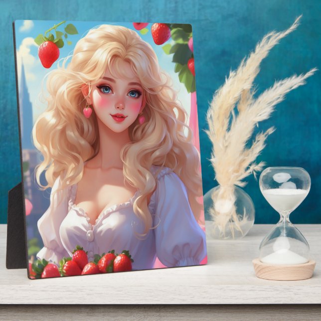 Plaque Photo princesse fraise  (Côté)