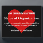 Plaque Photo Prix communautaire des bénévoles du coeur<br><div class="desc">Vos bénévoles dévoués sont précieux au-delà de toute mesure. Nos dons uniques et nos objets customisés reconnaissent et célèbrent l'engagement et le travail acharné de vos bénévoles. Les bénévoles sont la force vitale de votre organisation, alors assurez-vous qu'ils pompent avec de l'énergie! Nous comprenons que les bénévoles sont importants pour...</div>