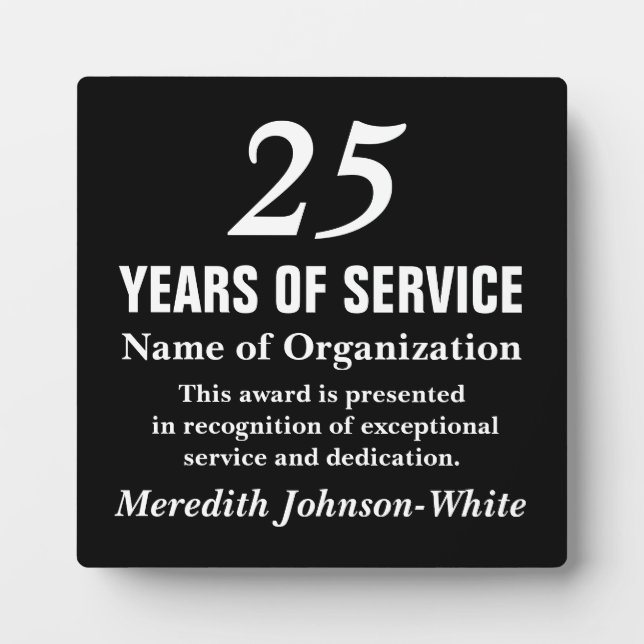 Plaque Photo Prix de reconnaissance du service bénévole étoilé (Devant)