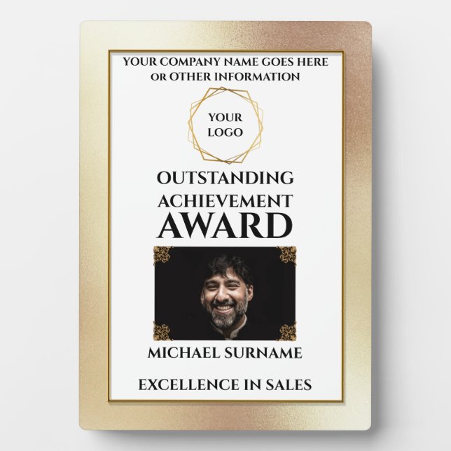 Plaque Photo Prix d'or do-it-yourself employé de reconnaissance (Devant)