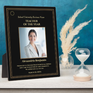 Plaque Photo Prix Teacher de l'année Photo Gold Personnaliser