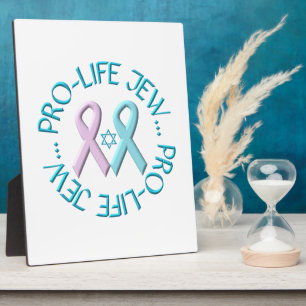 Plaque Photo "Pro-Life Jew" w/Star of David & Ribbons
