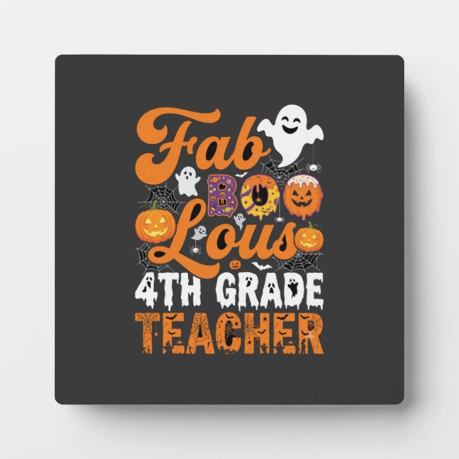 Plaque Photo Prof enseignant de 4e année Halloween Fab-BOO-Lous (Devant)