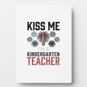 Plaque Photo Professeur de maternelle Feu d'artifice Vintage Co