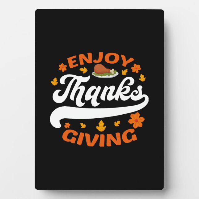 Plaque Photo profiter de la nourriture de thanksgiving dinde re (Devant)