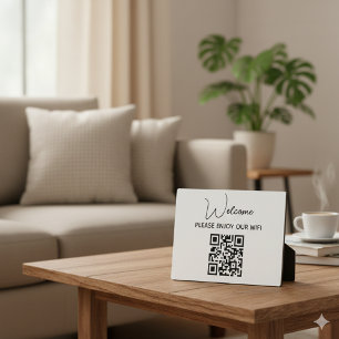 Plaque Photo Profitez De Notre Wifi   WIFI Welcome QR Code