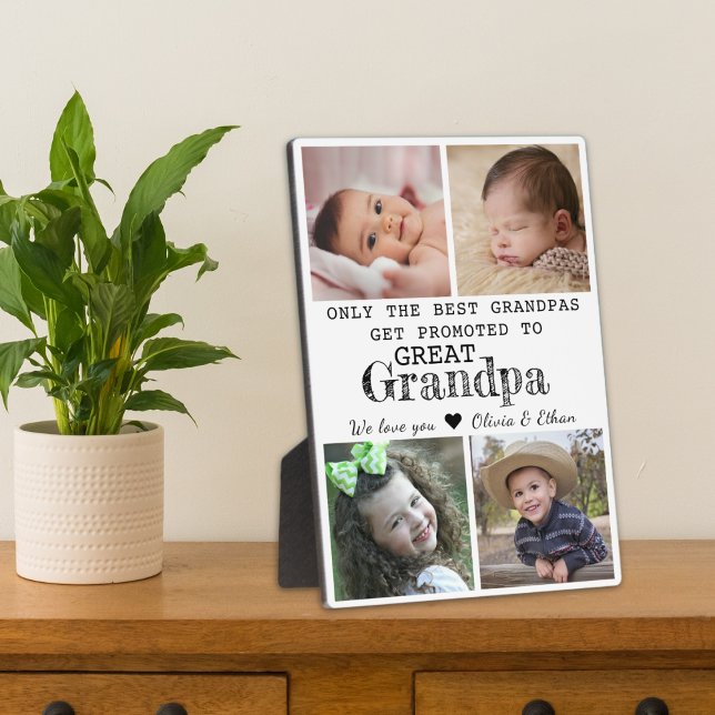Plaque Photo Promu À Grand-Père 4 Collage Photo (Créateur téléchargé)