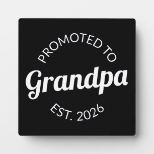 Plaque Photo Promu À Grand-Père Est. 2026 I