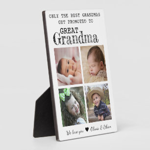 Plaque Photo Promu À Grande Grand-Mère 4 Photo Collage Blanc