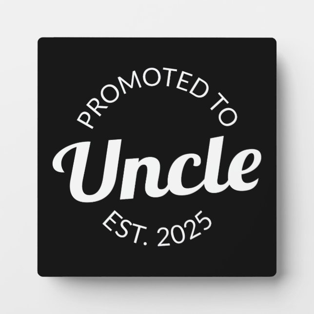 Plaque Photo Promu À Oncle Est. 2025 I (Devant)
