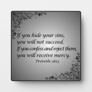 Plaque Photo Proverbes 28:13