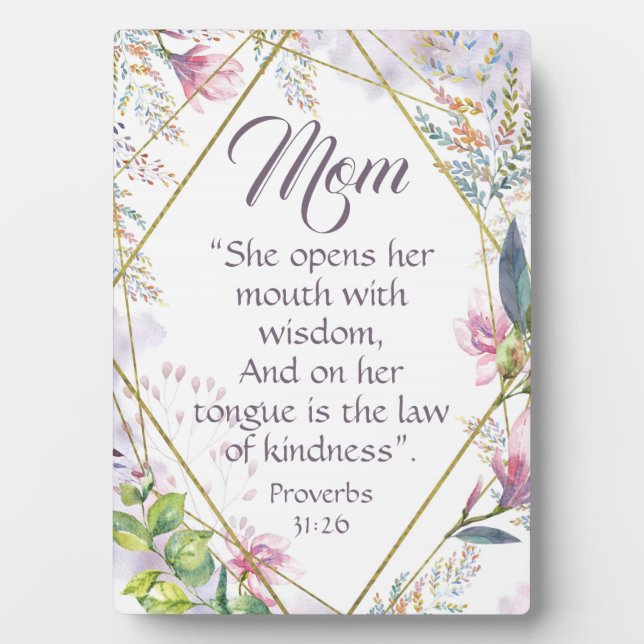Plaque Photo Proverbes 31 Bible Verse Christian Mothers Day Cad (Devant)