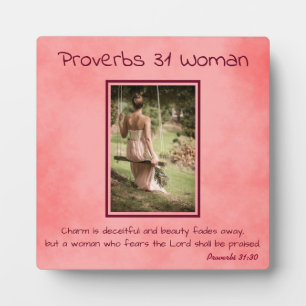 Plaque Photo Proverbes 31 Photo Femme Parchemin Rose