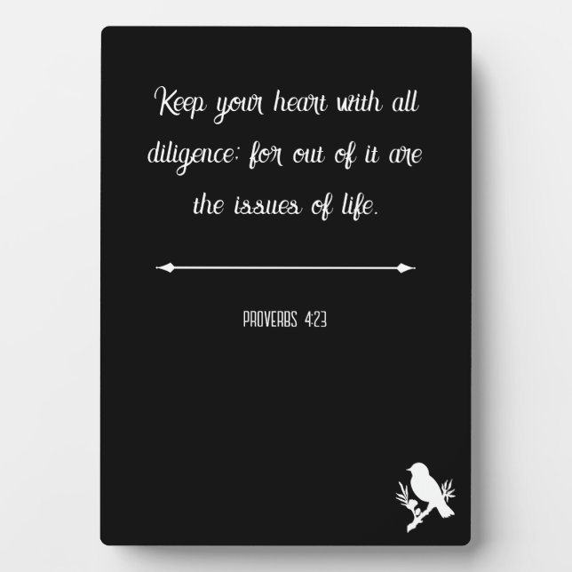 Plaque Photo Proverbes 4:23 (Devant)