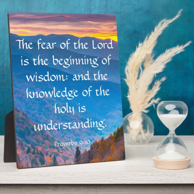 Plaque Photo Proverbes 9:10 (Côté)