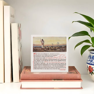 Plaque Photo Psalm 23 Vintage Art Tabletop 
