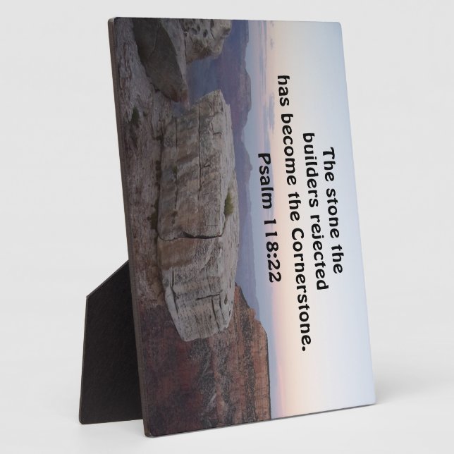 Plaque Photo Psaume 118:22 La pierre rejetée par les constructe (Côté)