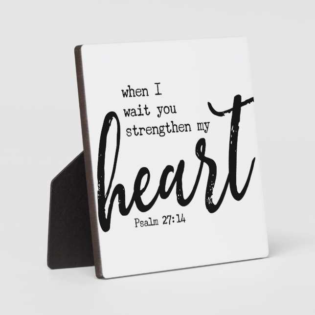 Plaque Photo Psaume 27:4 Attendre Bible Écriture Ferme Signale (Recto)
