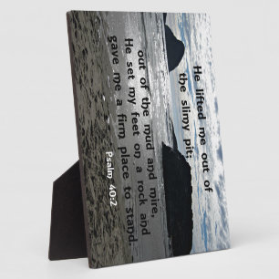 Plaque Photo Psaume 40:2 Il m'a sorti de la fosse mince