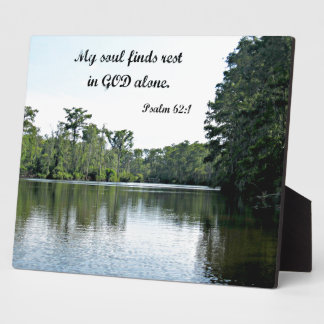 Plaque Photo Psaume 62:1 My soul finds restants à God alone