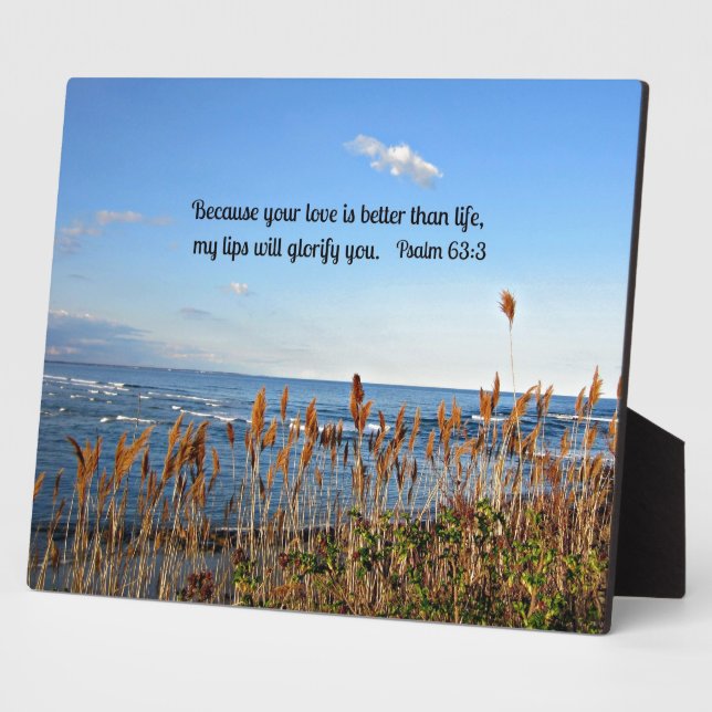 Plaque Photo Psaume 63:3 Parce que ton amour est meilleur que l (Côté)