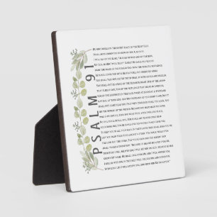 Plaque Photo Psaume 91 Aquarelle Eucalyptus Art Biblique