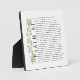 Plaque Photo Psaume 91 Aquarelle Eucalyptus Bible Art