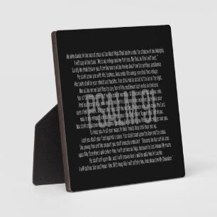 Plaque Photo Psaume 91 Bible moderne noir et blanc Écriture