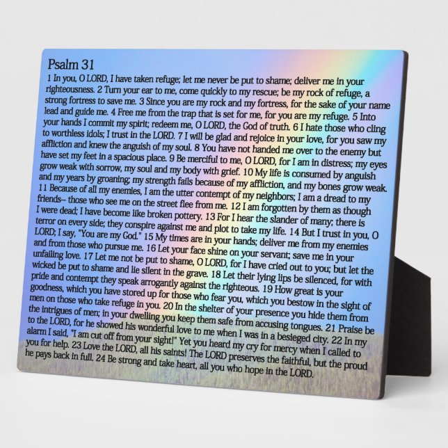 Plaque Photo Psaumes 31:1-24 (Côté)