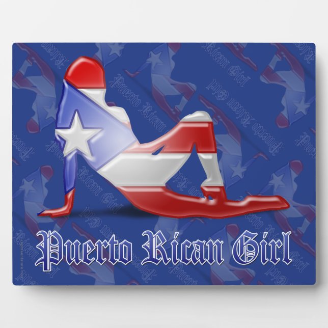 Plaque Photo Puerto Rican Girl Silhouette Flag (Devant)