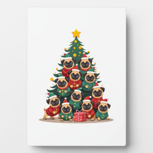 Plaque Photo Pug de Noël Arbre Mignon Xmas (2)