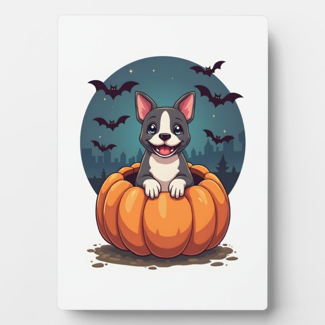 Plaque Photo Pumpkin Pitbull Smile (Devant)