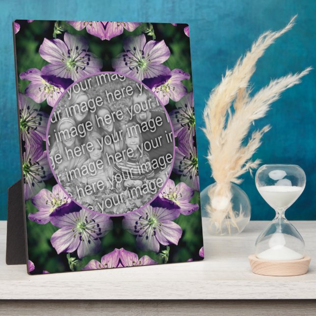 Plaque Photo Purple Geranium Flowers Ajouter Votre Photo (Côté)