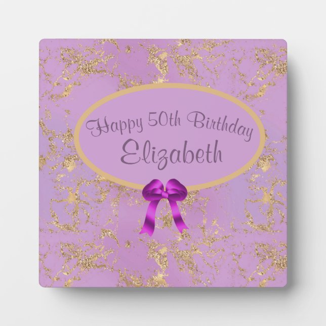 Plaque Photo Purple Gold Foil 50e anniversaire (Devant)
