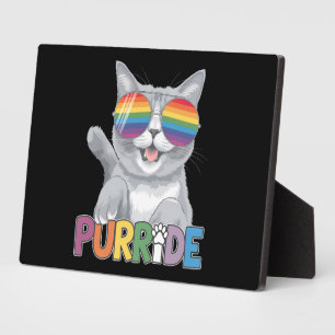 Plaque Photo Purride Chat Lunettes de soleil Gay pride Rainbow